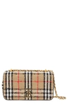 Burberry Small Lola Woven Check Crossbody In Archive Beige