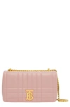 Burberry Small Lola Quilted Leather Crossbody Bag In Dusky Pink