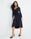 Veronica Beard Gilbert Ruched Dress In Navy