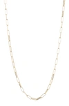 ARGENTO VIVO STERLING SILVER GOLDTONE STAINLESS STEEL PAPERCLIP NECKLACE