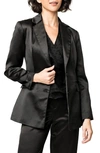 Gibsonlook Shine Effect Longline Blazer In Black