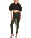 Aje Eugene Off-the-shoulder Cropped Linen-blend Top In Black