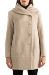 Sofia Cashmere Cocoon Wool & Alpaca Blend Bouclé Coat In Ivory