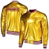 THE WILD COLLECTIVE THE WILD COLLECTIVE GOLD WASHINGTON COMMANDERS METALLIC BOMBER FULL-SNAP JACKET