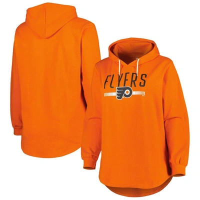 Profile Heather Orange Philadelphia Flyers Plus Size Fleece Pullover Hoodie