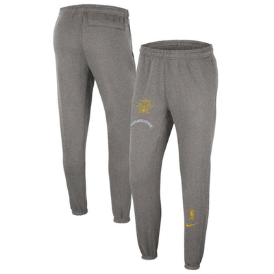 Nike Golden State Warriors Courtside City Edition  Men's Nba Fleece Pants In Heather Charcoal
