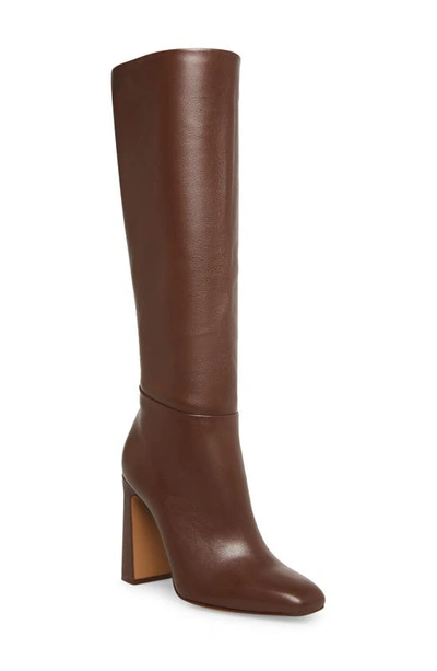 Steve Madden Ally Knee High Boot In Brown Leather