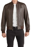 COLE HAAN BONDED LEATHER BOMBER JACKET