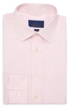 DAVID DONAHUE TRIM FIT DOBBY STRIPE DRESS SHIRT