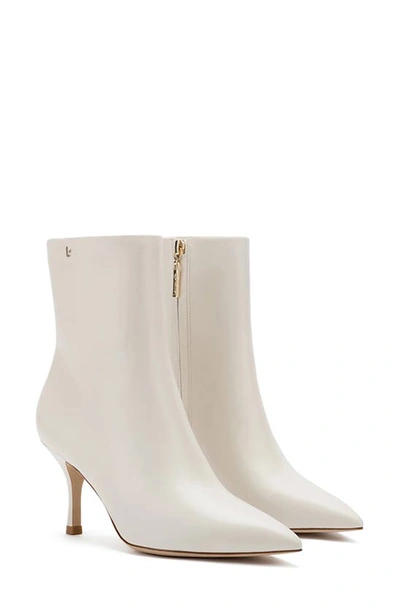 Larroude Mini Kate Leather Ankle Boots In Ivory