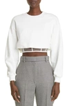 Alexander Mcqueen Layered Cropped Sweatshirt In Ivory