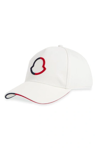 Moncler Logo Embroidered Baseball Cap In White