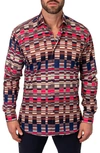 Maceoo Fibonacci Mirrors Cotton Button-up Shirt In Pink