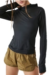 Free People Fp Movement Misty Morning Layer Hoodie In Black