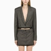 Miu Miu Grisaille Single-breasted Jacket In Grey