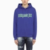 Dsquared2 Blue Stretch Cotton Sweatshirt In Blue