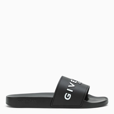 Givenchy Black Slide Slippers With Logo