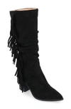 Journee Collection Hartly Fringe Western Boot In Black