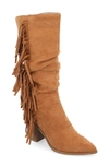 Journee Collection Hartly Fringe Western Boot In Tan