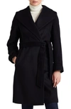 Ralph Lauren Belted Wool Blend Wrap Coat In Regal Navy