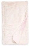 Nike Swoosh Faux Fur Throw Blanket In Light Soft Pink/ Pink Foam