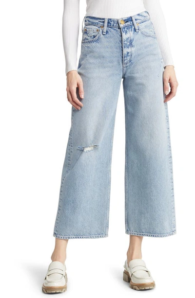 Rag & Bone Andi High-rise Wide Ankle Jeans In Blue