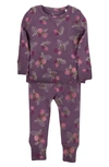 OLIVER & RAIN RASPBERRY PRINT FITTED TWO-PIECE ORGANIC COTTON PAJAMAS
