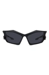 Givenchy Geometric Sunglasses In Matte Black / Smoke