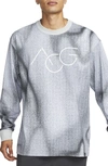 Nike All Conditions Gear Oversize Long Sleeve T-shirt In Photon Dust/ Pure Platinum