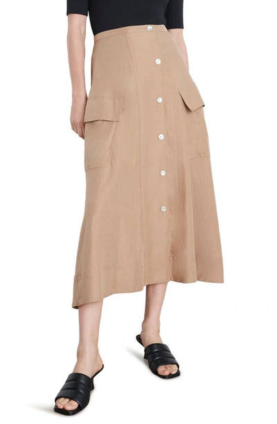 Vince Utility Button-front Midi Skirt In Sandshell
