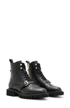 Allsaints Tori Leather Boots In Black/warm Brass