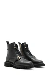 Allsaints Tori Leather Boots In Black/ Warm Brass