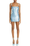 ATTICO RUE RECTANGULAR SEQUIN MINIDRESS