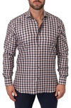 MACEOO EINSTEIN SQUARES WHITE REGULAR FIT PLAID BUTTON-UP SHIRT