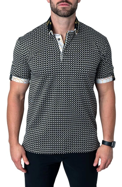 Maceoo Mozartpacman Cotton Polo In Black