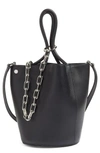 ALEXANDER WANG ROXY LEATHER BUCKET BAG - BLACK,20T0057