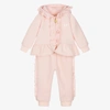 ANGEL'S FACE ANGEL'S FACE BABY GIRLS PINK COTTON RUFFLE TRACKSUIT