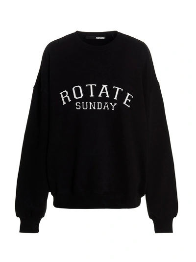 Rotate Birger Christensen Sunday Logo Organic Cotton Sweatshirt In Black