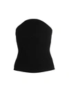 Khaite Jericho Strapless Ribbed-knit Top In Black