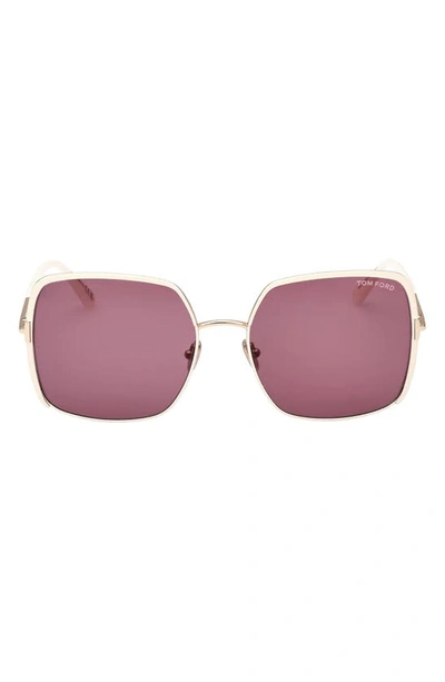Tom Ford Raphaela Mixed-media Butterfly Sunglasses In Gold / Rose / Rose Gold