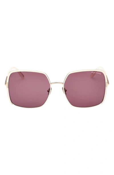 TOM FORD RAPHAELA 60MM BUTTERFLY SUNGLASSES