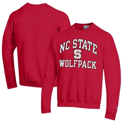 CHAMPION CHAMPION RED NC STATE WOLFPACK HIGH MOTOR PULLOVER SWEATSHIRT