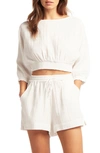 SEA LEVEL SEA LEVEL SUNSET BEACH COTTON GAUZE COVER-UP SHORTS