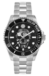 PHILIPP PLEIN THE $KULL CARBON FIBER DIAL BRACELET WATCH, 44MM