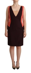 COTE CO|TE MULTICOLOR V-NECK SLEEVELESS SHEATH WOMEN'S DRESS