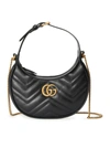 Gucci Gg Marmont Mini Crescent Bag In Black