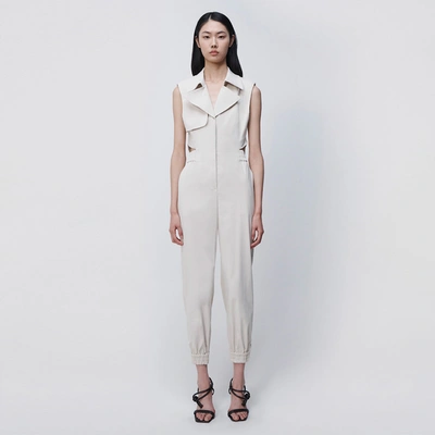Simkhai Rayley Cutout Tech Trench Jumpsuit In Off-white