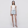 Jonathan Simkhai Faux Leather Cargo Shorts In Light Sky