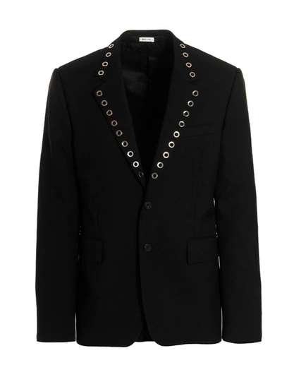 Alexander Mcqueen Single Breast Blazer Jacket In Black