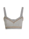 Rabanne Metallic Knit Crop Tank Top In Multicolor